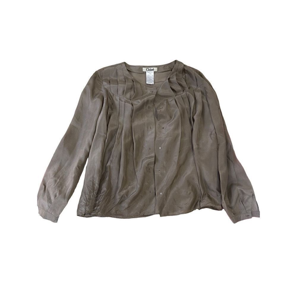 Chloé Silk Button-Up Top 